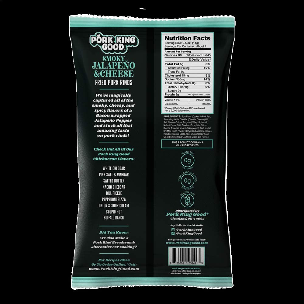 Pork King Good Smoky Jalapeno & Cheese Rinds (12 CT)