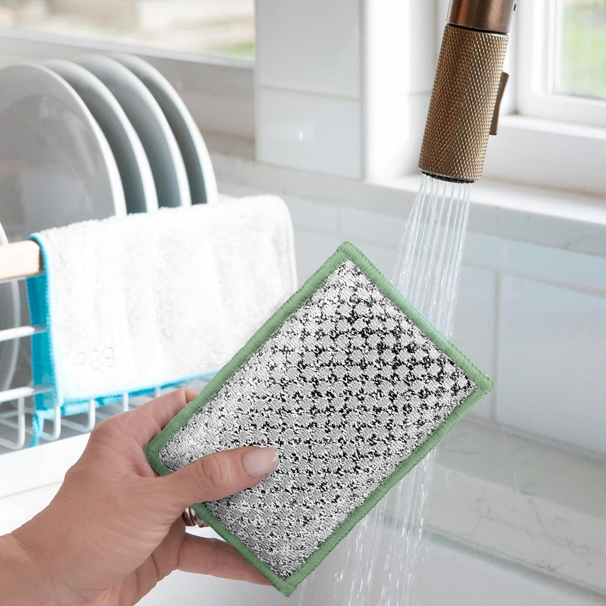 Bamboo Scrub Sponges - White/Sage (3 CT)