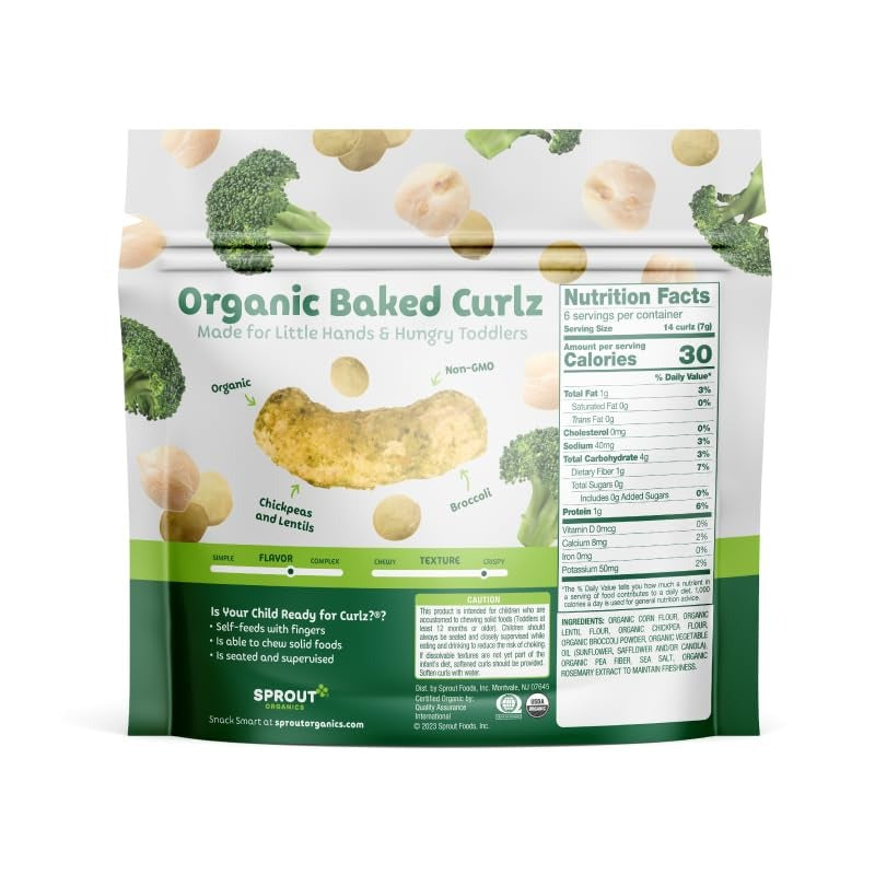 Curlz Toddler Snack Broccoli (6 Pack)