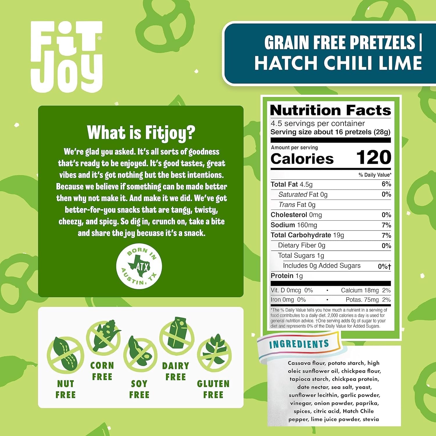 Grain Free Hatch Chile Lime Pretzels