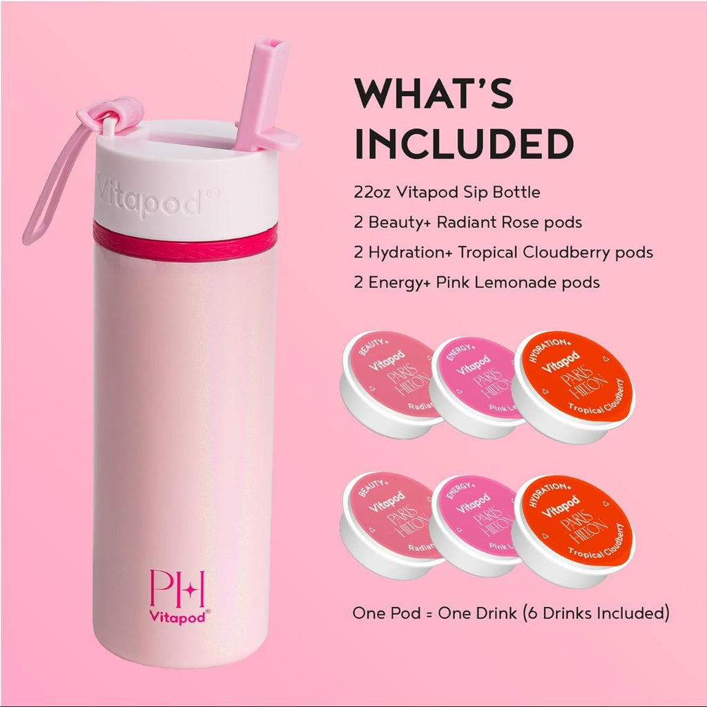 22oz Hydration Bottle With Straw + Vitapods (6 CT) - Pink
