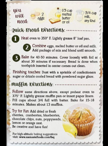 Organic Gluten Free Quick Bread & Muffin Mix