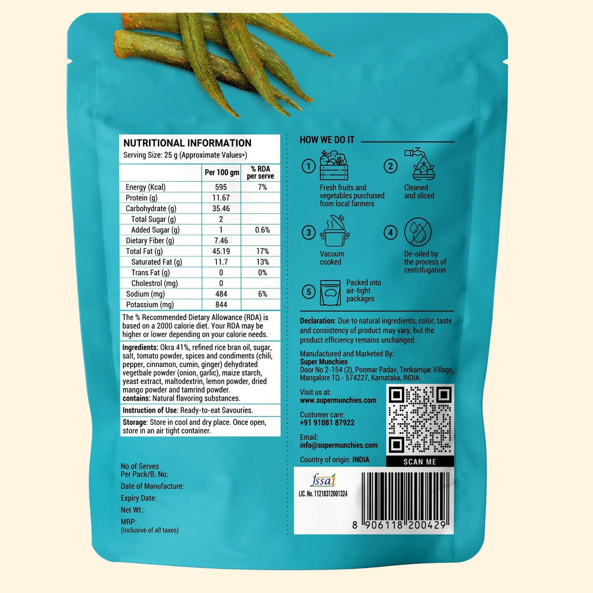 Masala Spiced Okra Chips