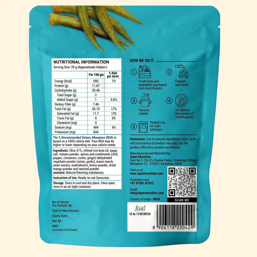 Masala Spiced Okra Chips