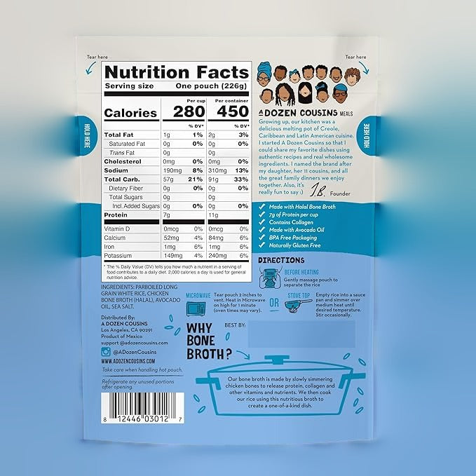 RTE Rice Cooked in Bone Broth Sea Salt (6 Pack)