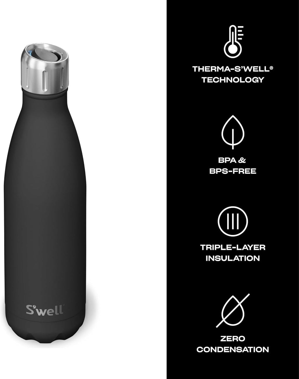 17oz Water Bottle With Sports Cap - Onyx