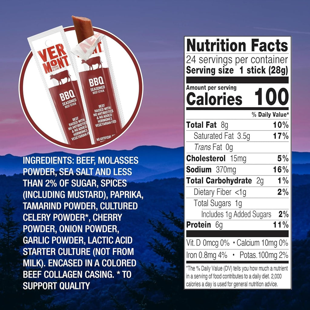 BBQ Seasoned Beef Snack Sticks (24 CT)
