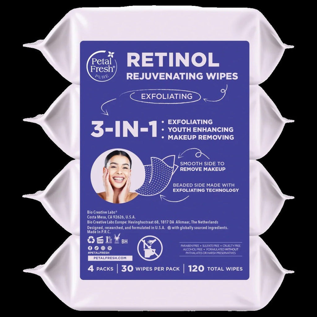 3-In-1 Exfoliating Retinol Wipes (4 Pack)