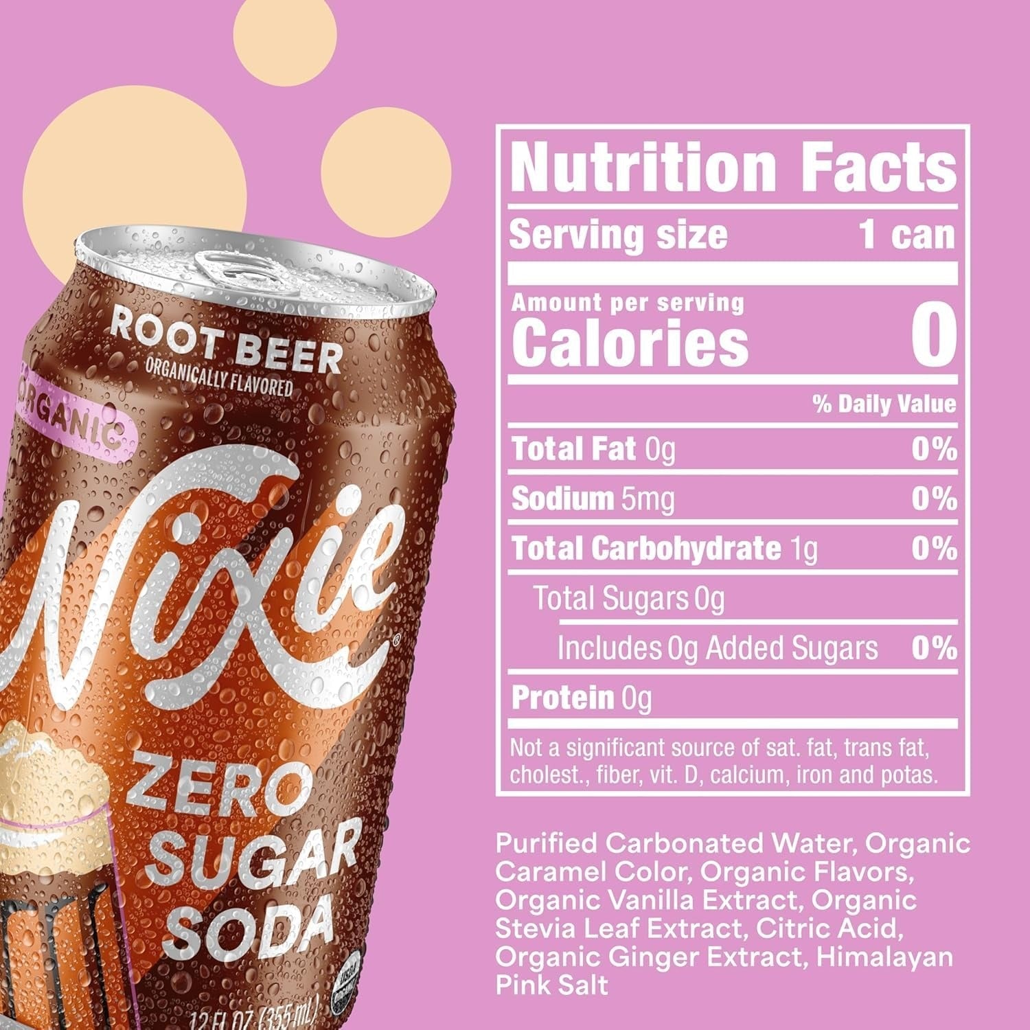 Organic Root Beer Zero Sugar Soda (12 Pack)