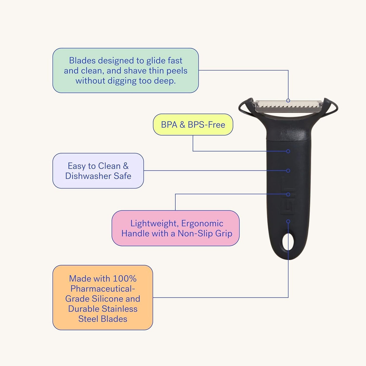 Y-Handle Julienne Peeler - Navy
