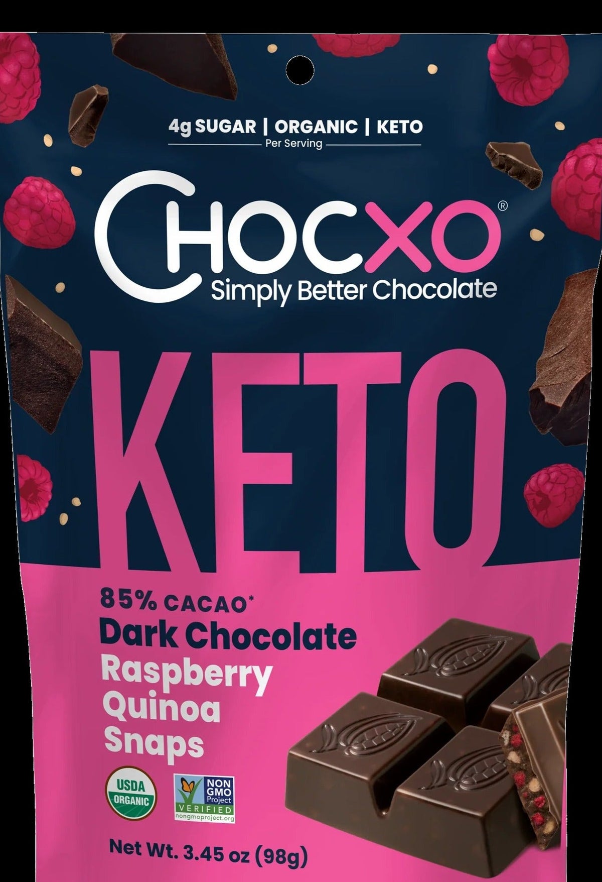 Dark Chocolate & Raspberry Quinoa Snaps