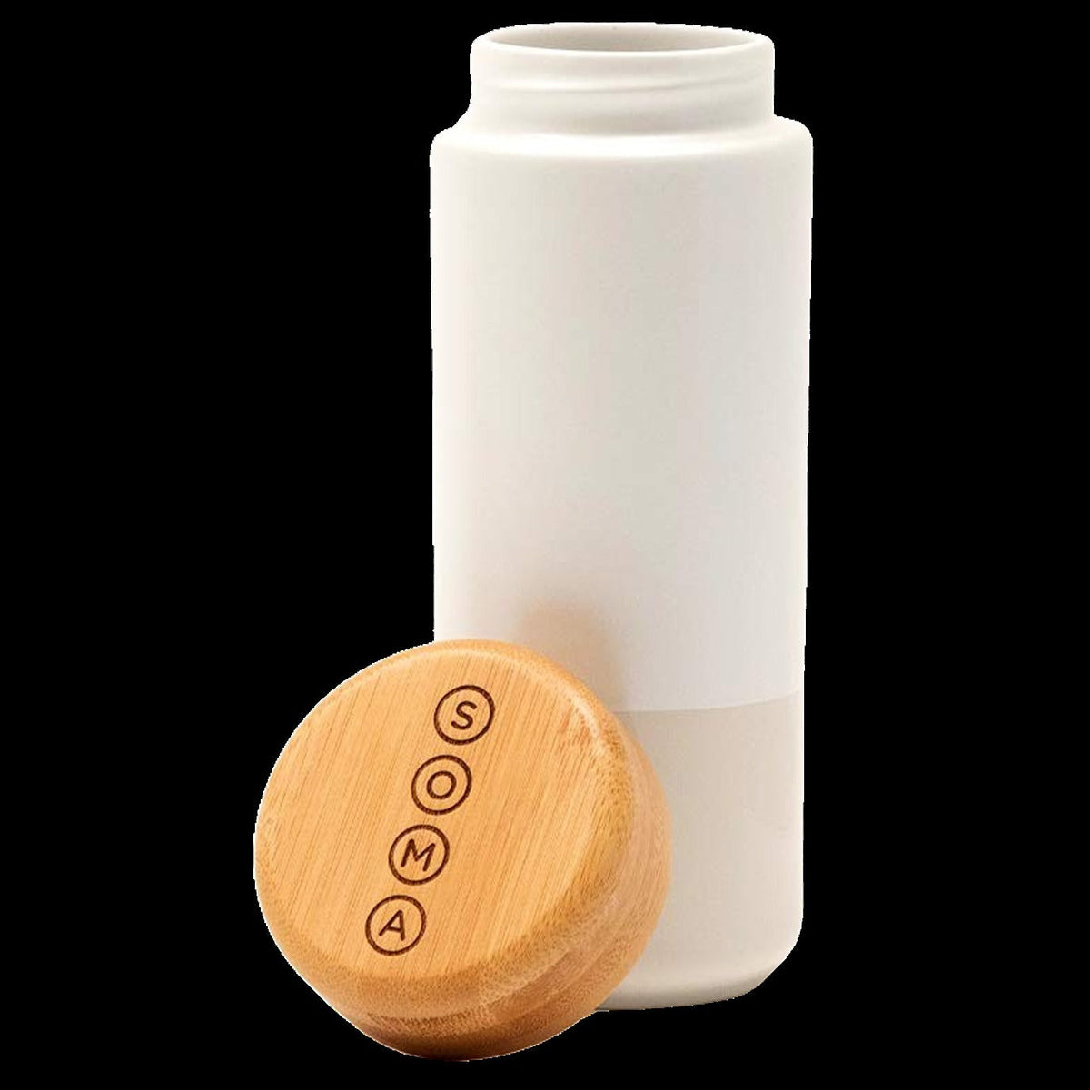 12oz Insulated Ceramic Mugs with Bamboo Lid - Pearl