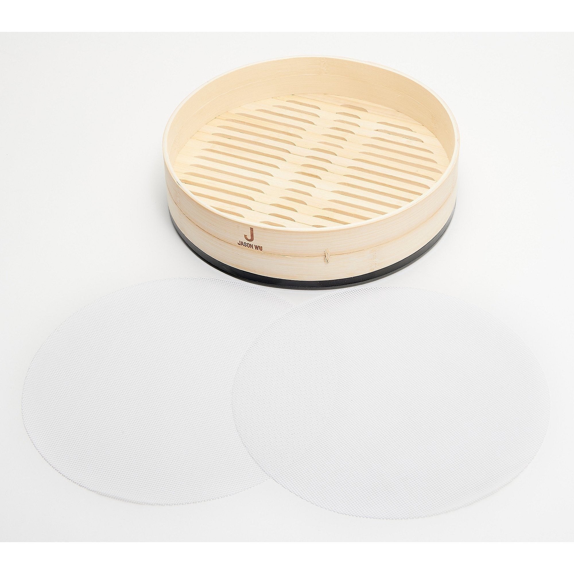 12" Bamboo Steamer Insert W/Silicone Rim And Mat