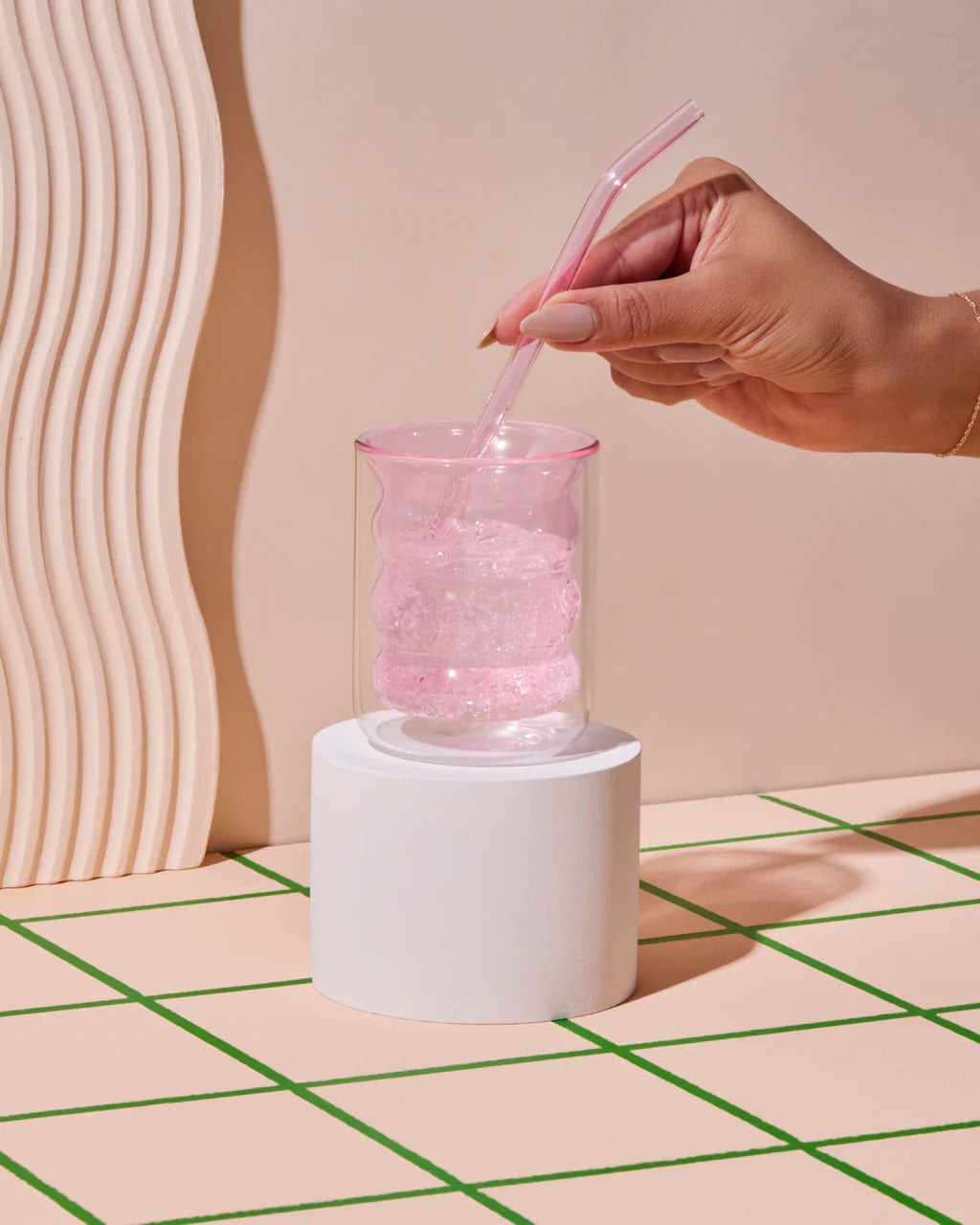 Double Wall Groovy Cup - Pink