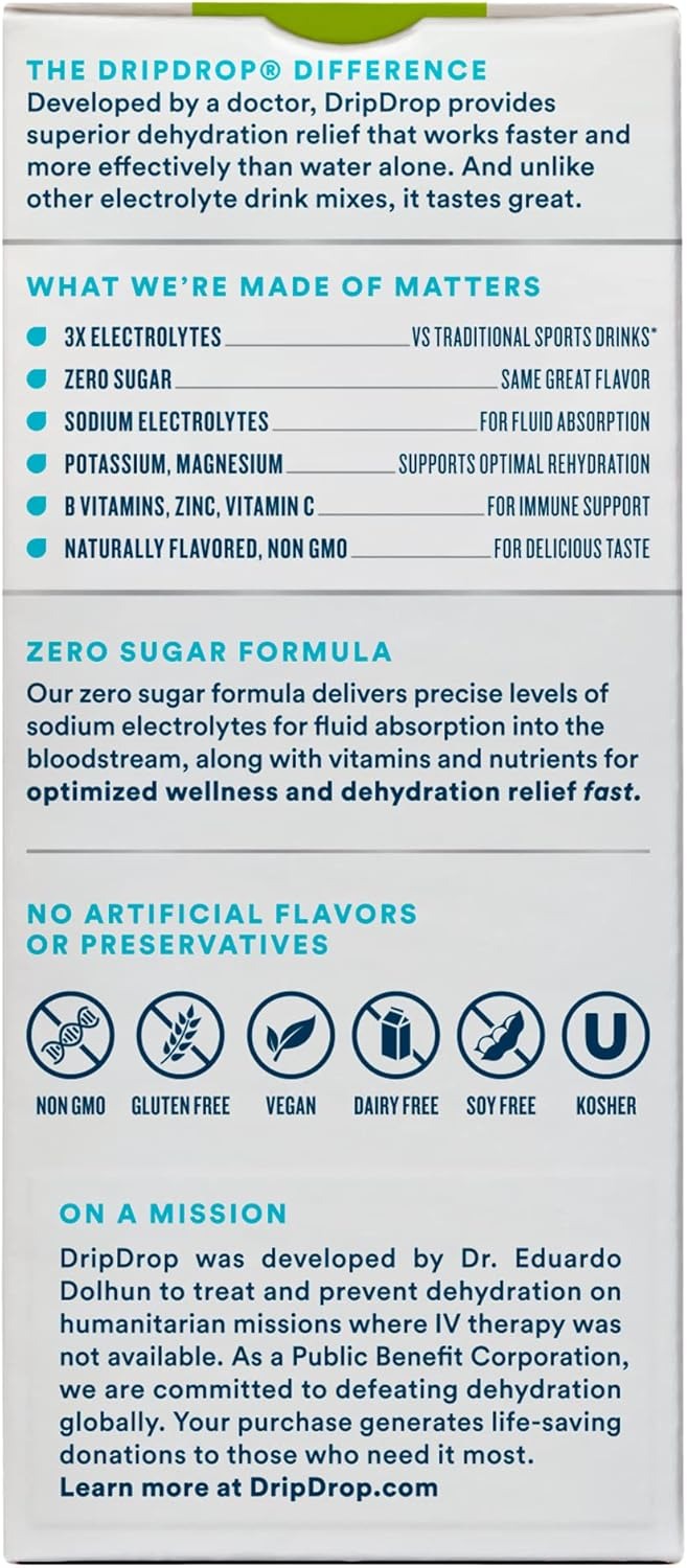 Dehydration Relief Fast Electrolyte Drink Mix Lemon Lime - Zero Sugar