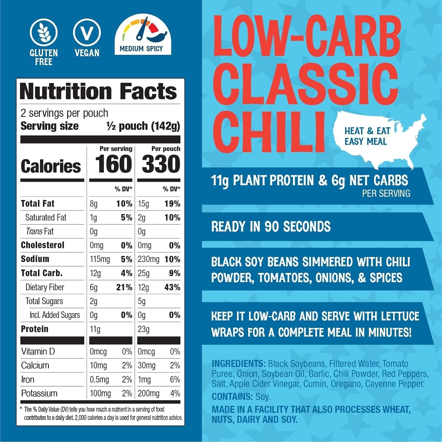 Low-Carb Classic Chili Made with Black Soy Bean