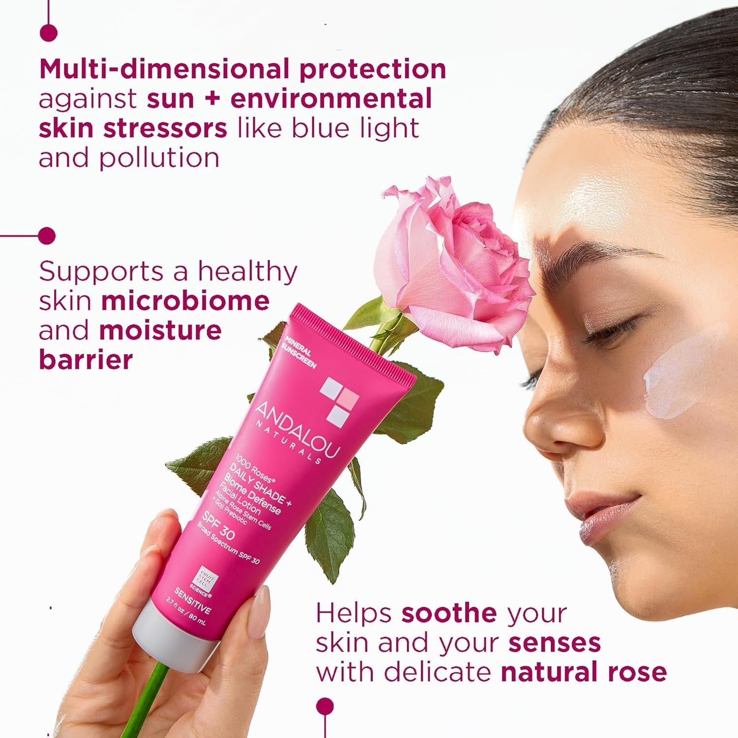 1000 Roses Daily Shade + Biome Defense Mineral SPF 30