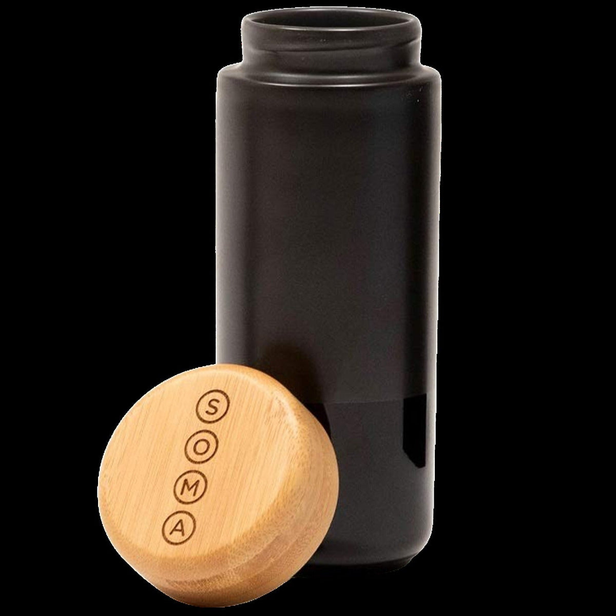 12oz Insulated Ceramic Mug With Bamboo Lid - Black