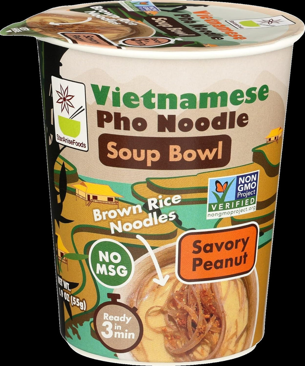 Savory Peanut Vietnamese Pho Noodle Soup Bowl (6 Pack)