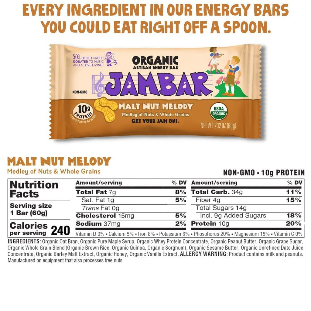Organic Artisan Energy Bar Malt Nut Melody (12 CT)