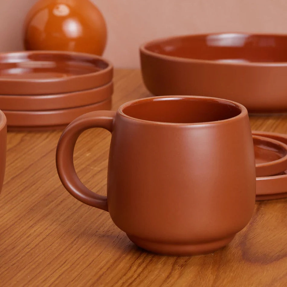 Night + Day Mugs (4 CT) - Terracotta