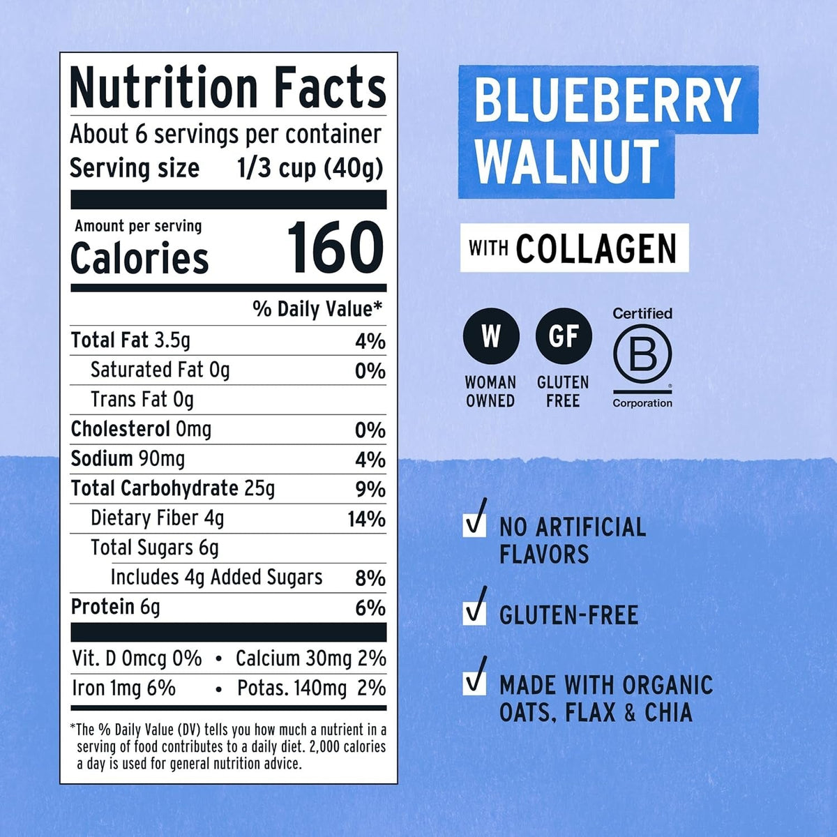Blueberry Walnut Superfood Instant Oatmeal
