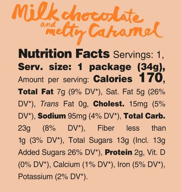 Milk Chocolate With Caramel Cookie Square (18 Pack)