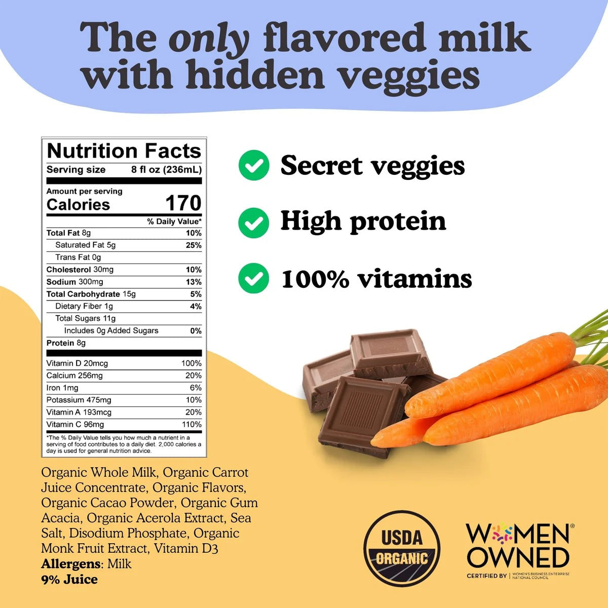 Organic Whole Flavored Milk - Chocolate Chip Cookie (12 Pack)