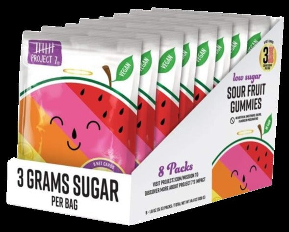 Sour Fruit Gummies Low Sugar (8 Pack Case)