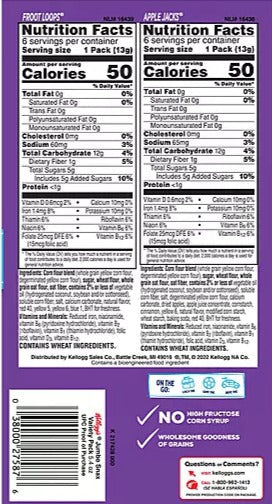 Froot Loops And Apple Jacks Snacking Cereal Variety Box (12 Pack)