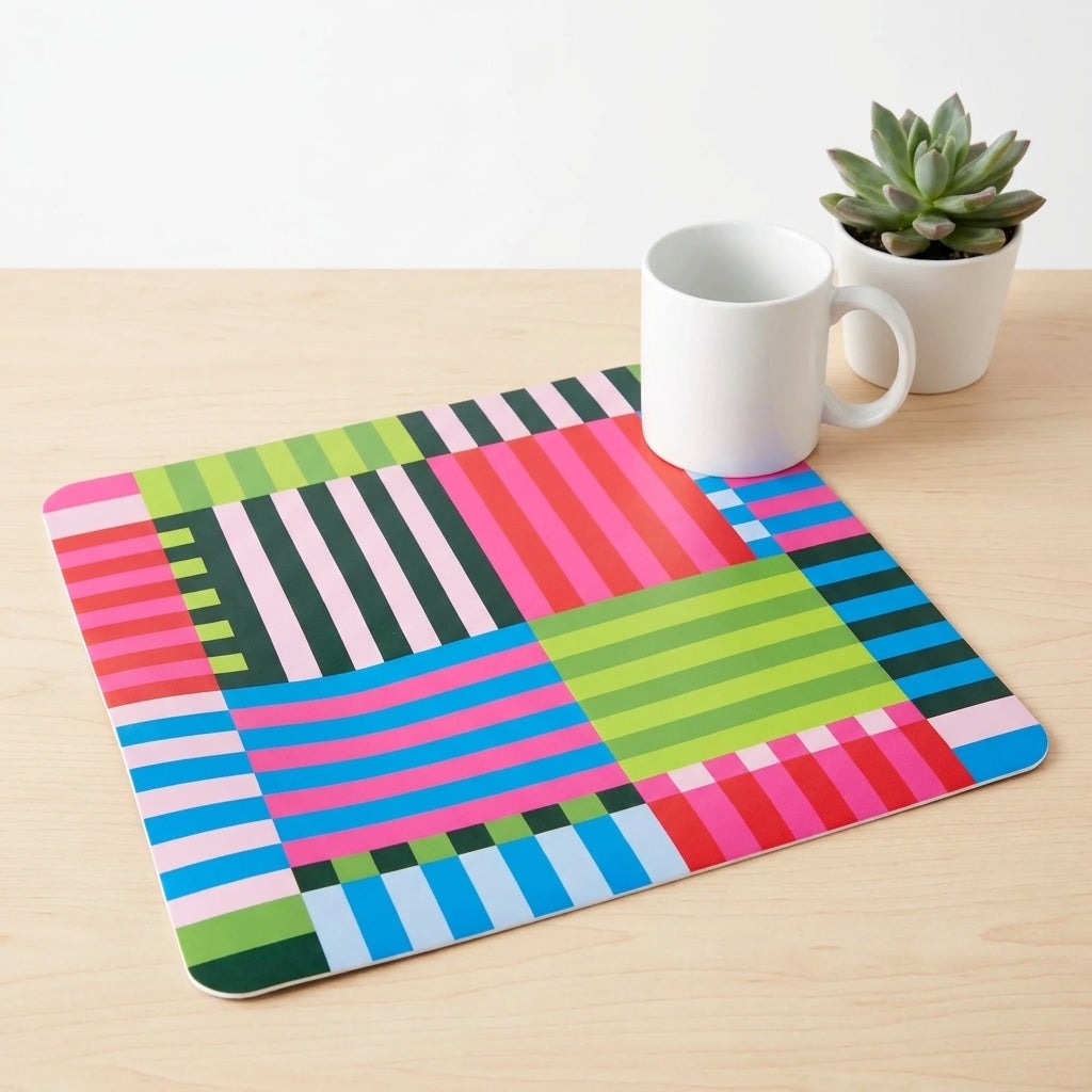 N Squared Leatherette Desk Pad - Bold Stripe