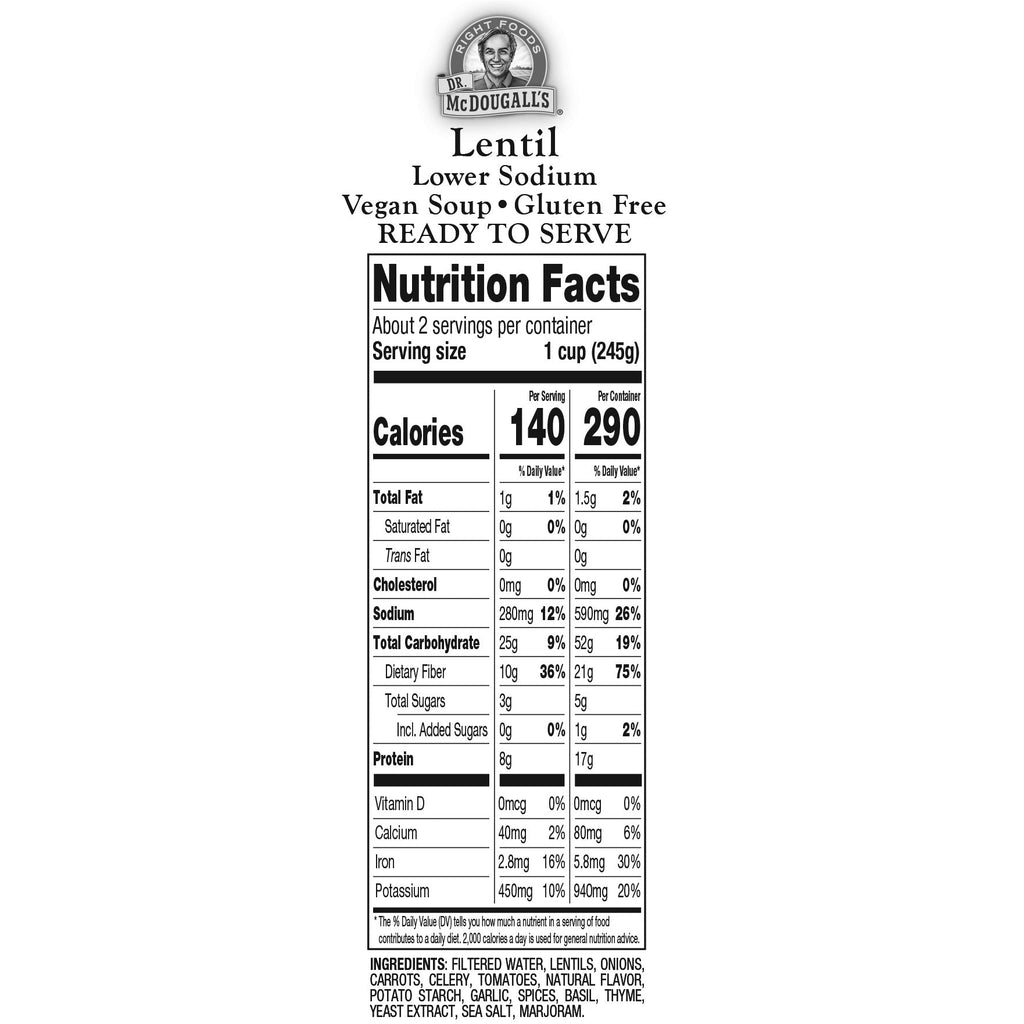 Lower Sodium Lentil Soup