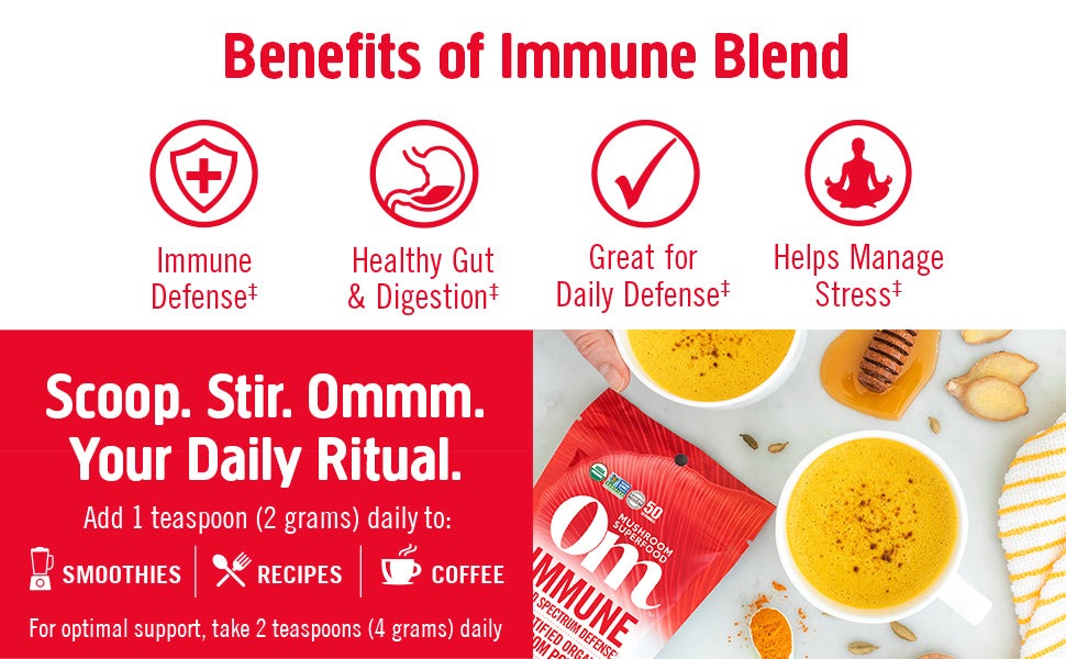 Organic Mushroom Nutrition Supplement Powder - Immune