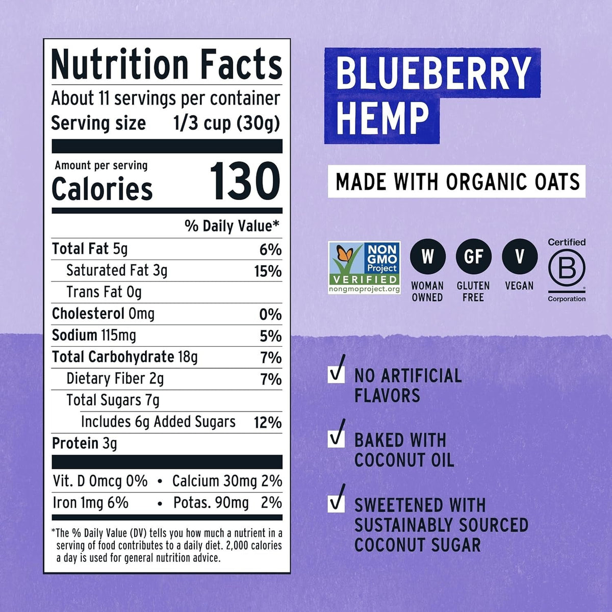 Blueberry Hemp Ancient Grain Granola