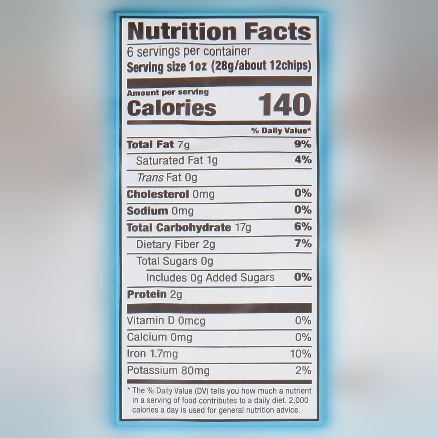 Organic Blue No Salt Tortilla Chips