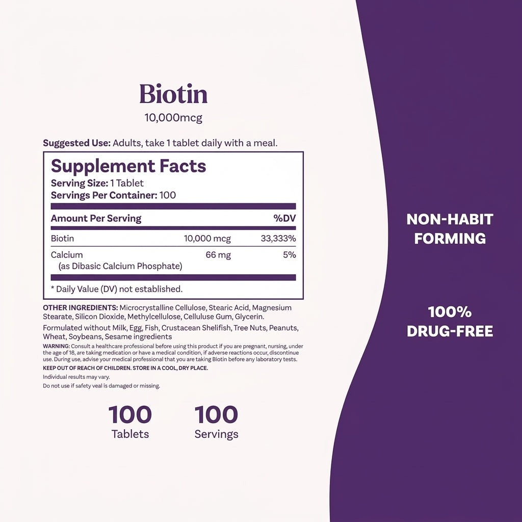 Biotin 10,000mcg Tablets (100 CT)