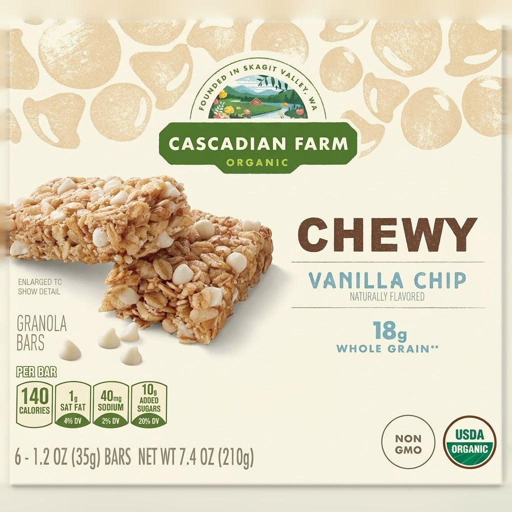 Organic Chewy Vanilla Chip Granola Bars (6 CT)