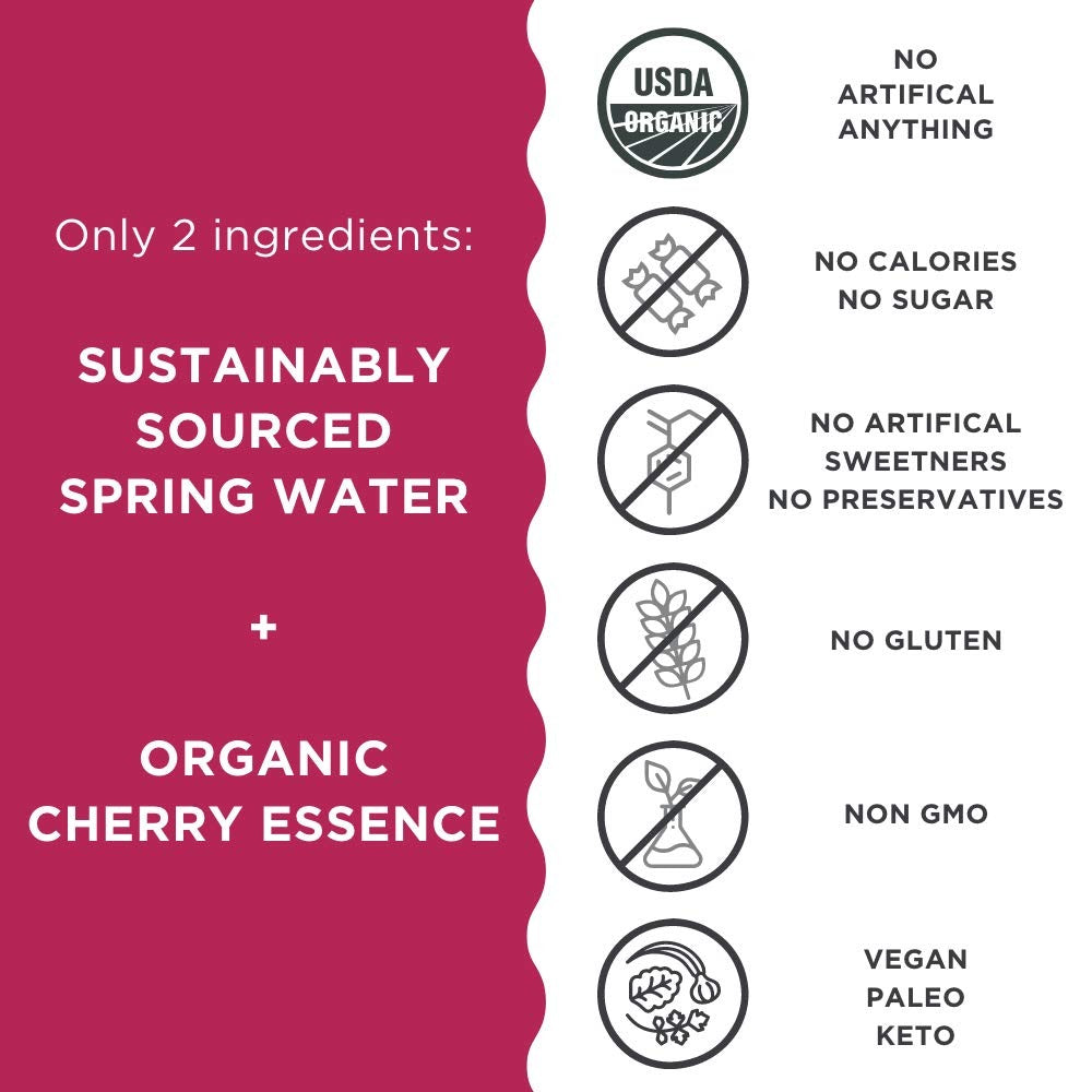 Organic Cherry Infused Spring Water (12 Pack)