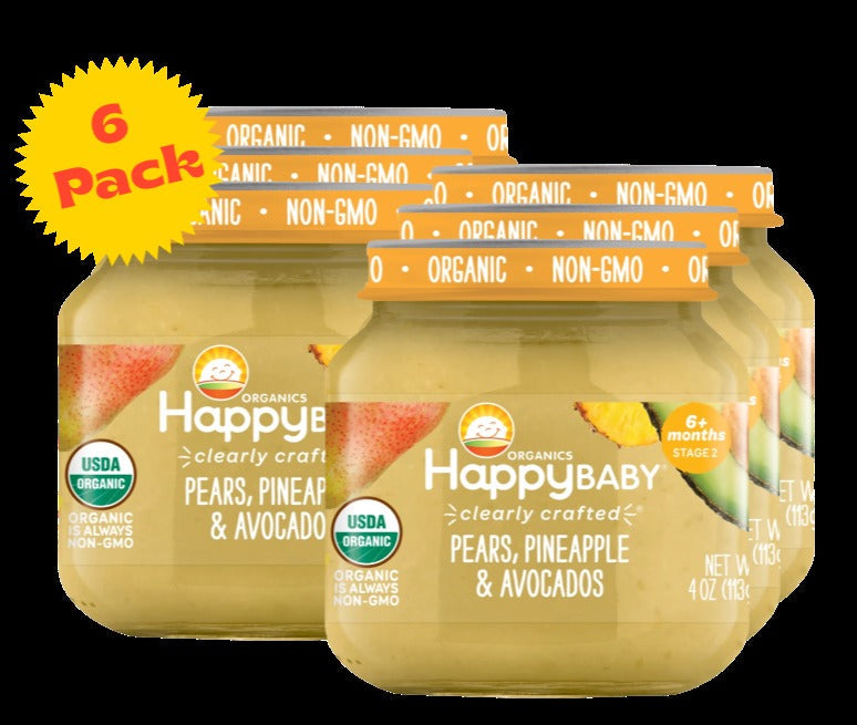 Organic Pears Pineapples & Avocados Baby Food (6 Pack)