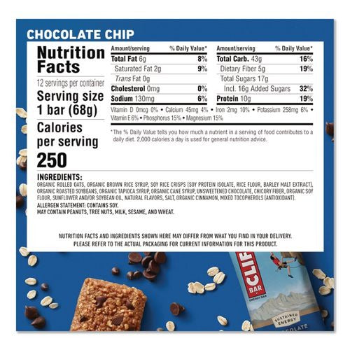 Chocolate Chip Energy Bars (12 CT)