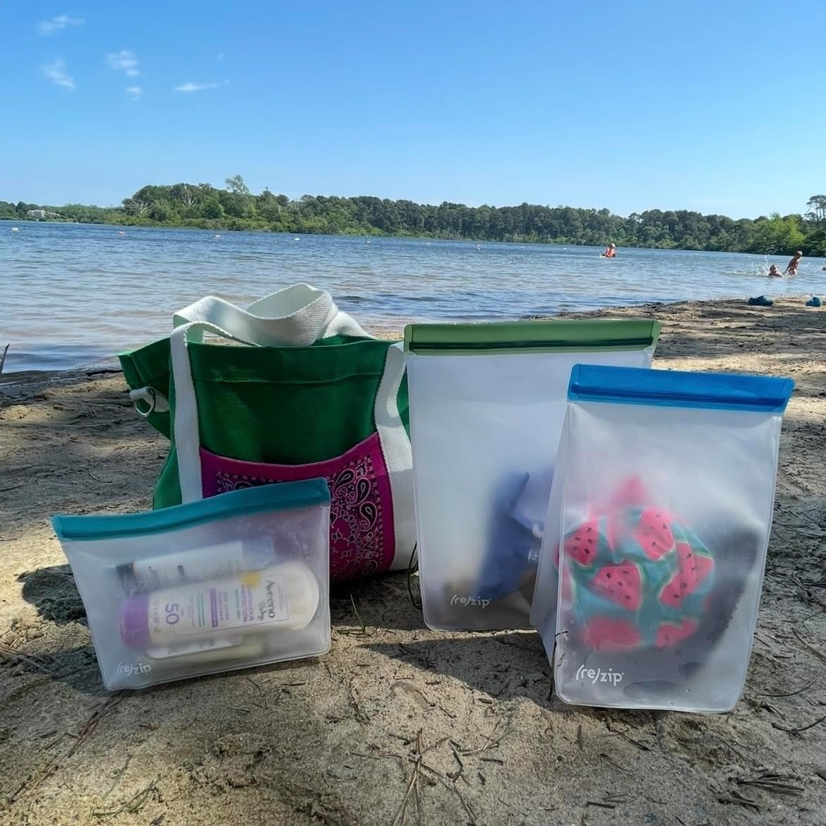 Reusable 6 & 8 Cup Bags 2-Piece - Aqua & Cobalt