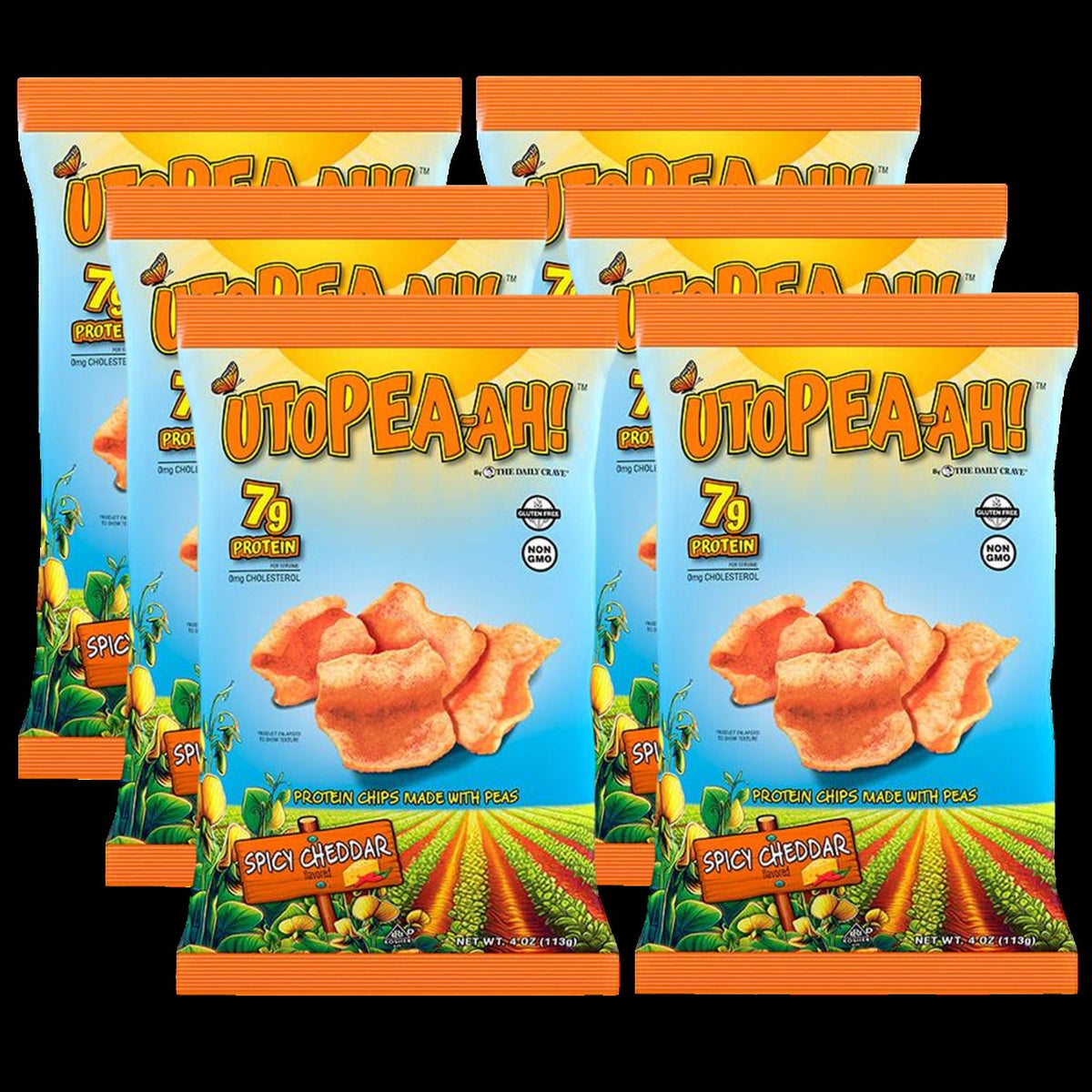 Spicy Cheddar Utopeah-ah Protein Chips (8 Pack)
