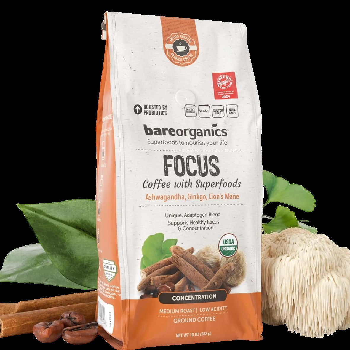 Organic Focus Medium Roast Ground Coffee With Superfoods