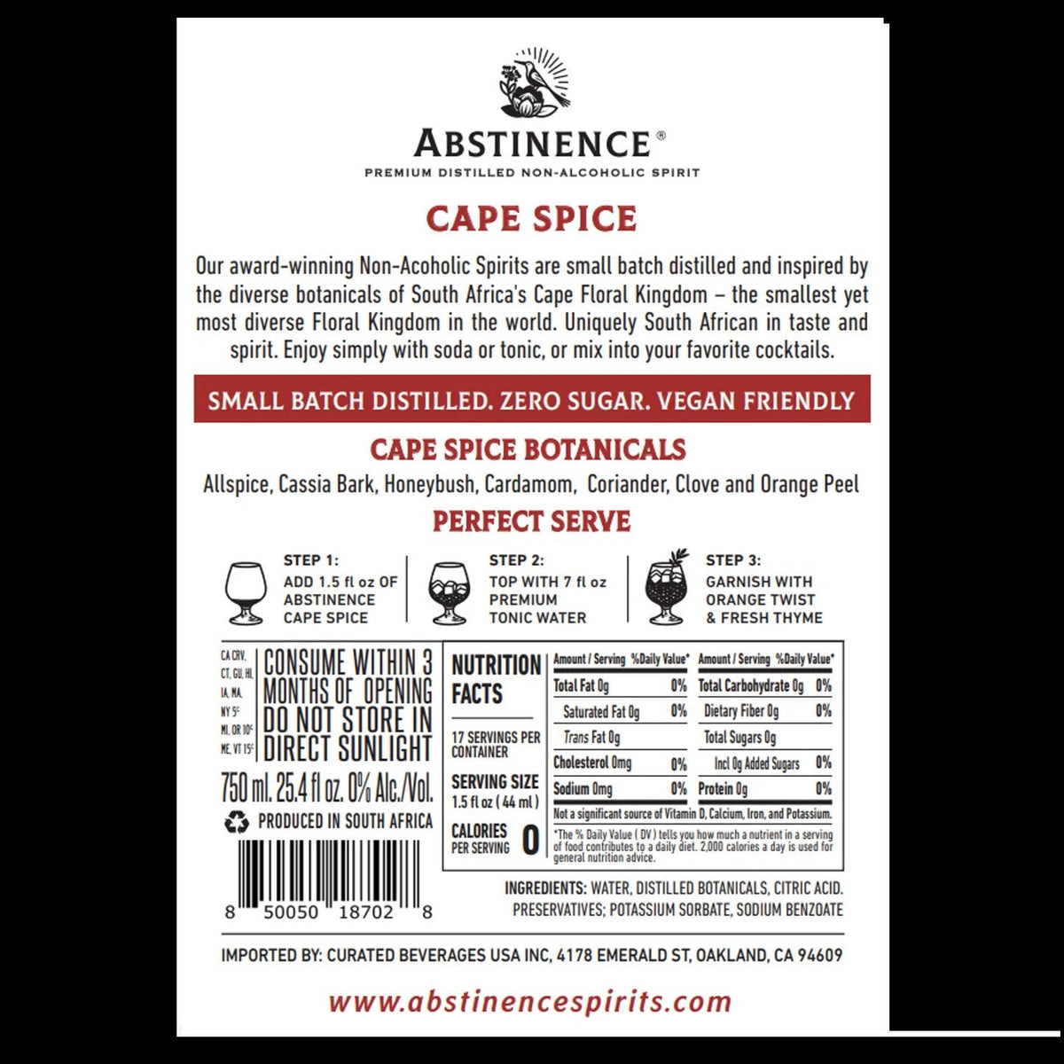 Cape Spice Non-Alcoholic Spirit