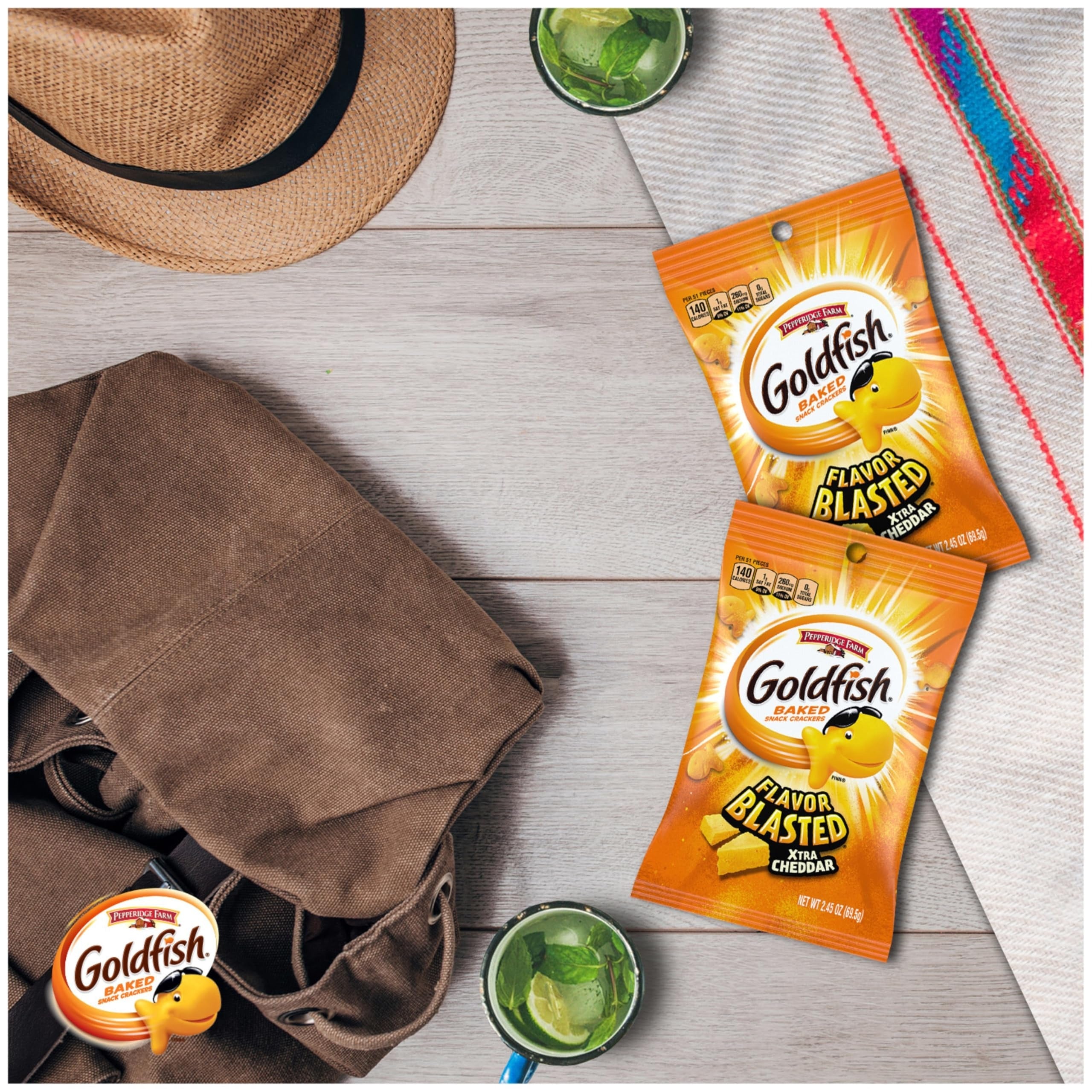 Pepperidge Farm Goldfish Snack Crackers, Flavor Blasted Xtra Cheddar