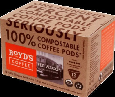 Red Wagon Organic Coffee 100% Compostable Coffee Pods 12 Ct