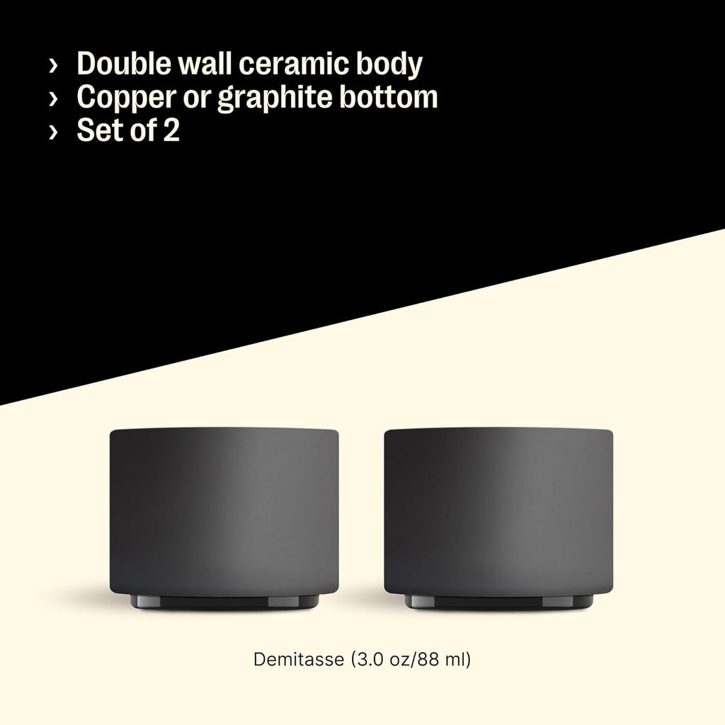 Monty Milk Art Espresso Cups (Set of 2) - Black