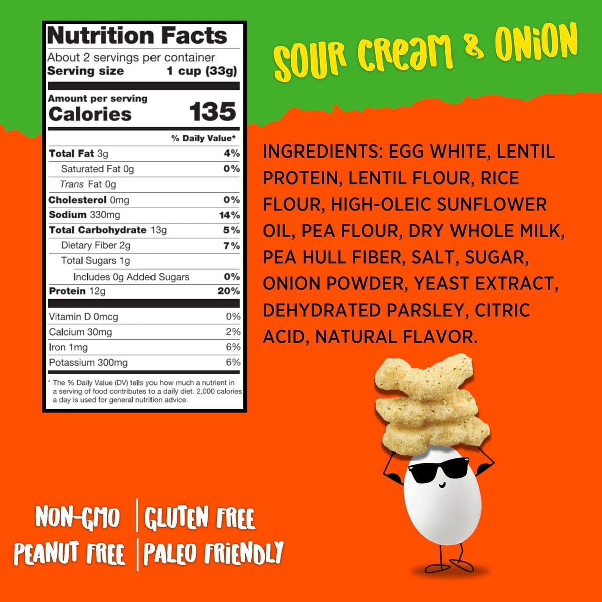 Egg-Cellent Protein Puffs - Sour Cream & Onion (4 CT)