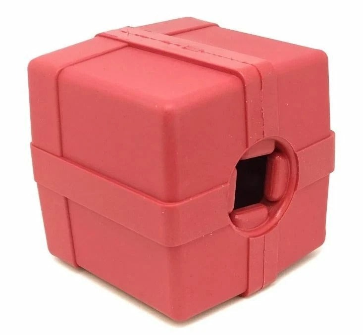 Gift Box Chew Toy & Treat Dispenser - Medium - Red
