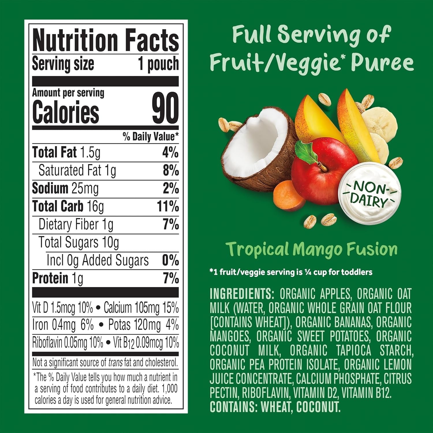 Plantastic Tropical Mango Fusion, Fruit & Yogurt Alternative (12 Pack)